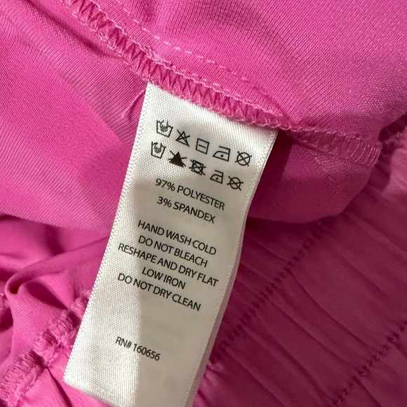 Vibrant Pink Elastic Waist wide leg soft Pants size M - Picture 8 of 10